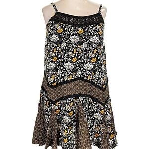 Torrid Floral Black Yellow Brown Fall Dress